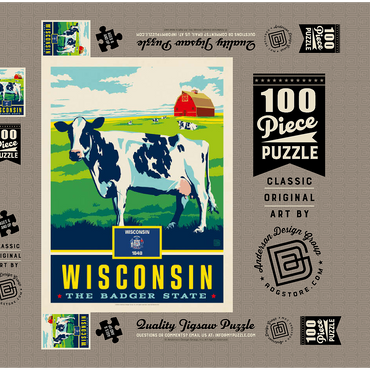 Wisconsin: The Badger State 100 Puzzle Schachtel 3D Modell