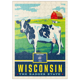 Darstellung des Puzzle-Motivs Wisconsin: The Badger State – Puzzleteile: 200
