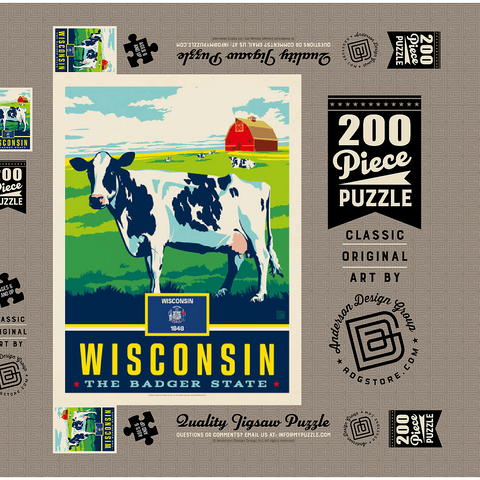 Wisconsin: The Badger State 200 Puzzle Schachtel 3D Modell