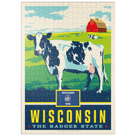 Darstellung des Puzzle-Motivs Wisconsin: The Badger State – Puzzleteile: 500