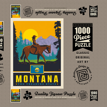 Montana: The Treasure State 1000 Puzzle Schachtel 3D Modell