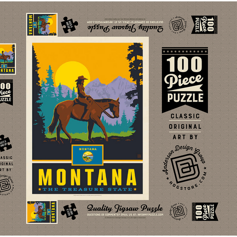 Montana: The Treasure State 100 Puzzle Schachtel 3D Modell