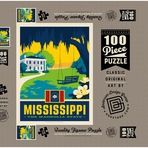 Mississippi: The Magnolia State 100 Puzzle Schachtel 3D Modell