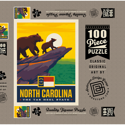 North Carolina: The Tar Heel State 100 Puzzle Schachtel 3D Modell