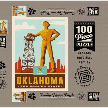 Oklahoma: The Sooner State 100 Puzzle Schachtel 3D Modell