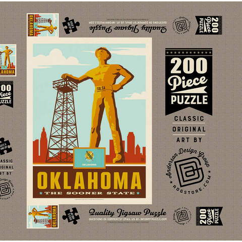 Oklahoma: The Sooner State 200 Puzzle Schachtel 3D Modell