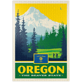 Darstellung des Puzzle Motivs Oregon: The Beaver State - Puzzleteile: 1000