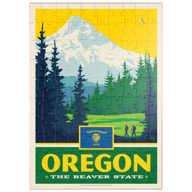 Darstellung des Puzzle Motivs Oregon: The Beaver State - Puzzleteile: 100