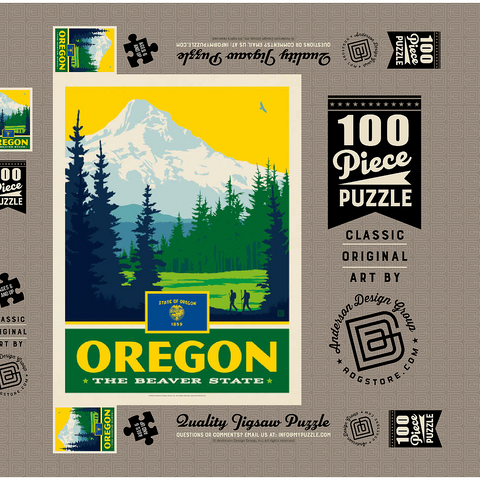 Oregon: The Beaver State 100 Puzzle Schachtel 3D Modell