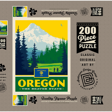 Oregon: The Beaver State 200 Puzzle Schachtel 3D Modell