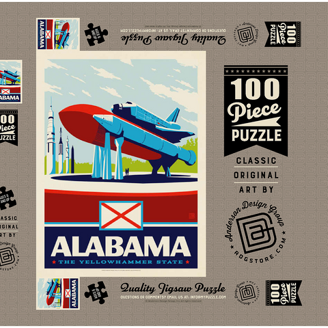 Alabama: The Yellowhammer State 100 Puzzle Schachtel 3D Modell