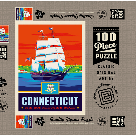Connecticut: The Constitution State 100 Puzzle Schachtel 3D Modell