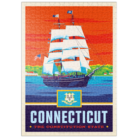 Darstellung des Puzzle Motivs Connecticut: The Constitution State - Puzzleteile: 500