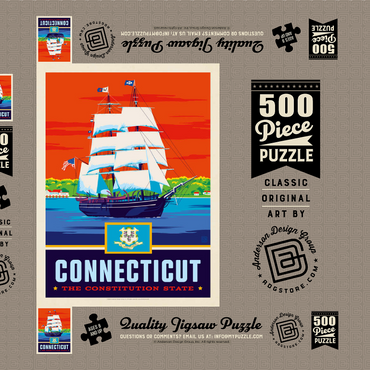 Connecticut: The Constitution State 500 Puzzle Schachtel 3D Modell