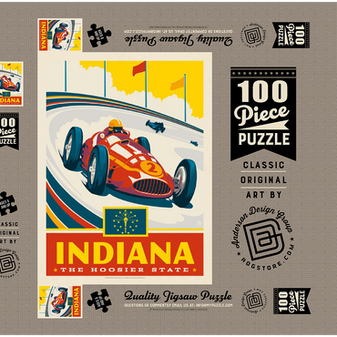 Indiana: The Hoosier State 100 Puzzle Schachtel 3D Modell