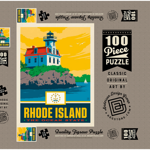 Rhode Island: The Ocean State 100 Puzzle Schachtel 3D Modell