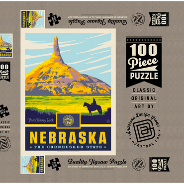 Nebraska: The Cornhusker State 100 Puzzle Schachtel 3D Modell