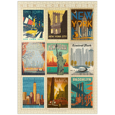 puzzleplate New York City: Multi-Image Print - Edition 1, Vintage Poster 1000 Puzzle