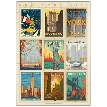 puzzleplate New York City: Multi-Image Print - Edition 1, Vintage Poster 100 Puzzle