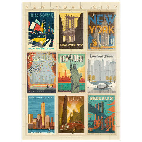 puzzleplate New York City: Multi-Image Print - Edition 1, Vintage Poster 100 Puzzle