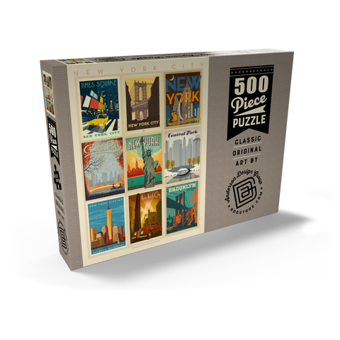 New York City: Multi-Image Print - Edition 1, Vintage Poster 500 Puzzle Schachtel Ansicht2