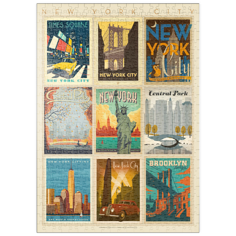 puzzleplate New York City: Multi-Image Print - Edition 1, Vintage Poster 500 Puzzle