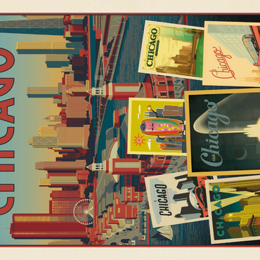 Chicago: Multi-Image Collage Print, Vintage Poster 1000 Puzzle 3D Modell