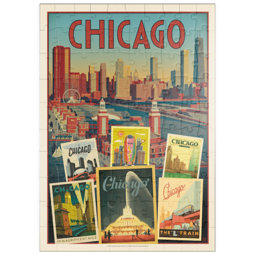 puzzleplate Chicago: Multi-Image Collage Print, Vintage Poster 100 Puzzle