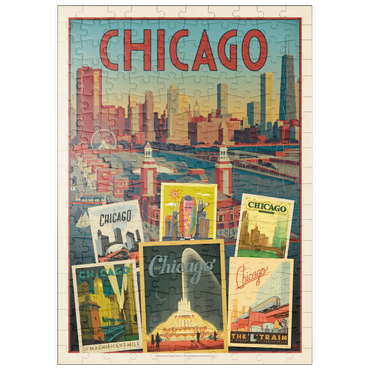 puzzleplate Chicago: Multi-Image Collage Print, Vintage Poster 200 Puzzle