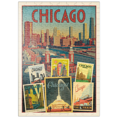 puzzleplate Chicago: Multi-Image Collage Print, Vintage Poster 200 Puzzle