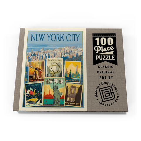 New York City: Multi-Image Collage Print, Vintage Poster 100 Puzzle Schachtel Ansicht3