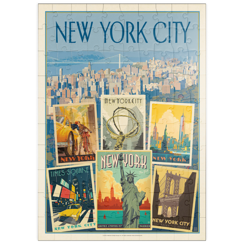 puzzleplate New York City: Multi-Image Collage Print, Vintage Poster 100 Puzzle