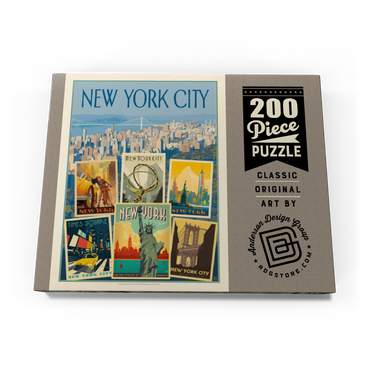 New York City: Multi-Image Collage Print, Vintage Poster 200 Puzzle Schachtel Ansicht3