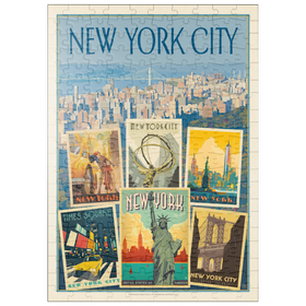 Darstellung des Puzzle Motivs New York City: Multi-Image Collage Print, Vintage Poster - Puzzleteile: 200