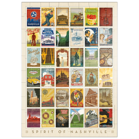 Darstellung des Puzzle Motivs Spirit of Nashville, Collector’s Print, Vintage Poster - Puzzleteile: 100
