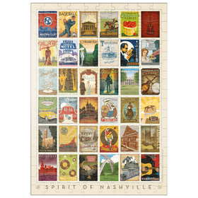 Darstellung des Puzzle-Motivs Spirit of Nashville, Collector’s Print, Vintage Poster – Puzzleteile: 200