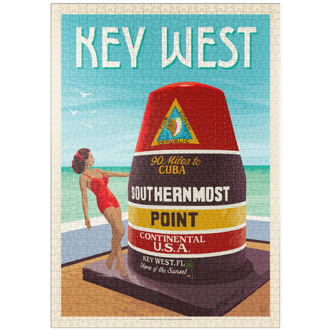 puzzleplate Key West, Florida, Vintage Poster 1000 Puzzle