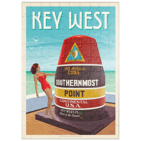 puzzleplate Key West, Florida, Vintage Poster 100 Puzzle