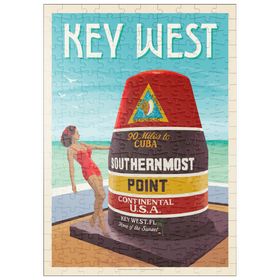 Darstellung des Puzzle Motivs Key West, Florida, Vintage Poster - Puzzleteile: 200