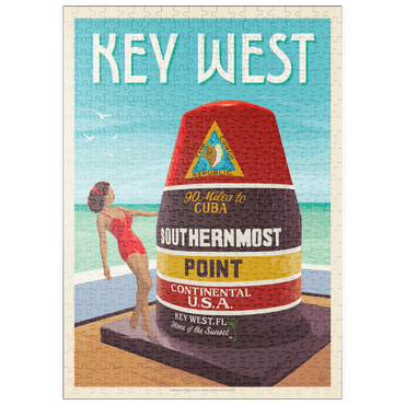 puzzleplate Key West, Florida, Vintage Poster 500 Puzzle