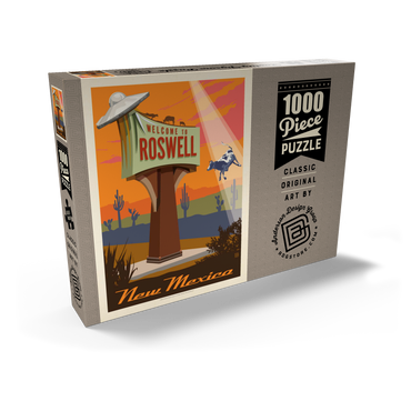 Roswell, New Mexico, Vintage Poster 1000 Puzzle Schachtel Ansicht2