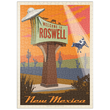 puzzleplate Roswell, New Mexico, Vintage Poster 500 Puzzle