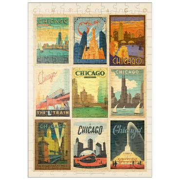 puzzleplate Chicago: Multi-Image Print - Edition 1, Vintage Poster 200 Puzzle