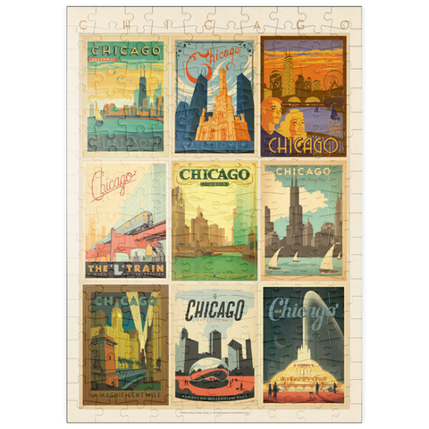 puzzleplate Chicago: Multi-Image Print - Edition 1, Vintage Poster 200 Puzzle