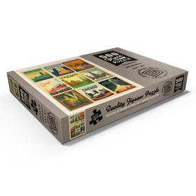 Darstellung des Puzzle Motivs Chicago: Multi-Image Print - Edition 1, Vintage Poster - Puzzleteile: 500