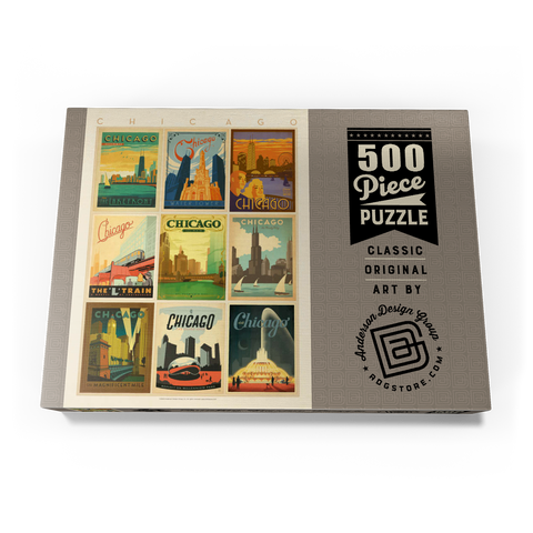 Chicago: Multi-Image Print - Edition 1, Vintage Poster 500 Puzzle Schachtel Ansicht3