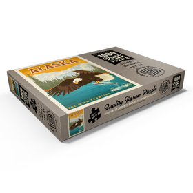 Darstellung des Puzzle Motivs Alaska: Eagle, Vintage Poster - Puzzleteile: 1000