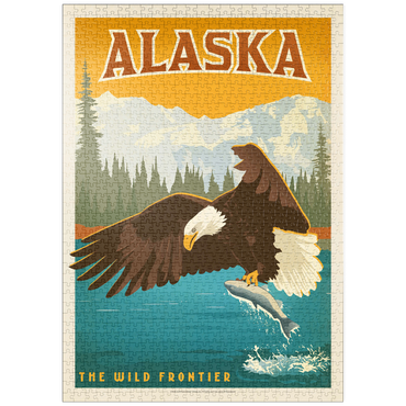 puzzleplate Alaska: Eagle, Vintage Poster 1000 Puzzle