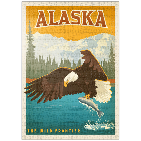 puzzleplate Alaska: Eagle, Vintage Poster 1000 Puzzle