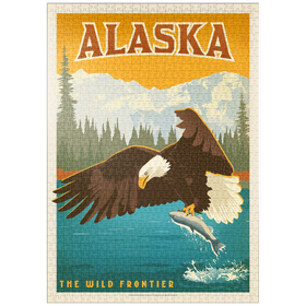 Darstellung des Puzzle Motivs Alaska: Eagle, Vintage Poster - Puzzleteile: 1000